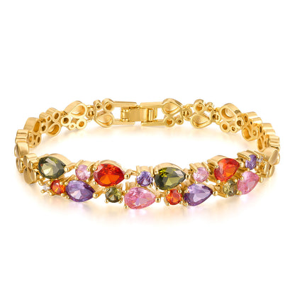 Nueva pulsera de cuentas de cristal de doble capa para mujer