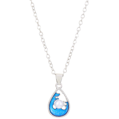 Collar con colgante de gota de agua azul HAILANG Sun para mujer