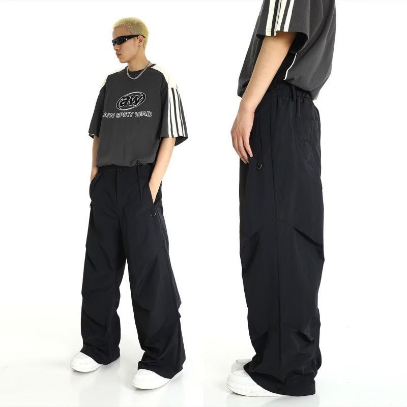 American Design Pleated Workwear Casual Pants Men - BAGMODA