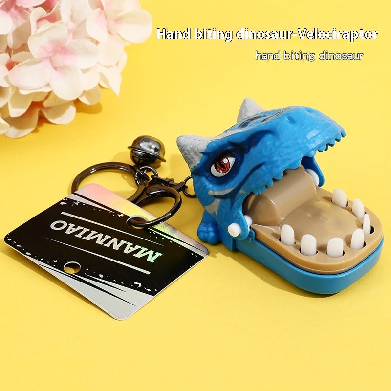 Creative Cartoon Biting Dinosaur Toy Car Key Ring