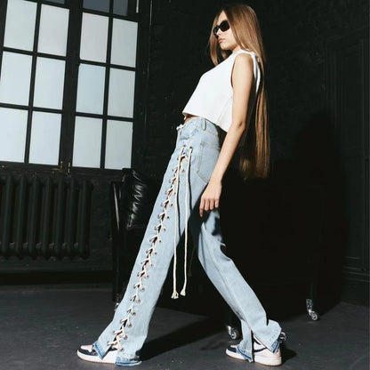 Pantalones anchos casuales y de moda para mujer