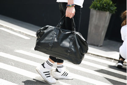 Bolso de negocios de gran capacidad, bolso de viaje de cuero, bolso de gimnasio, bolso de viaje de corta distancia para hombre. 