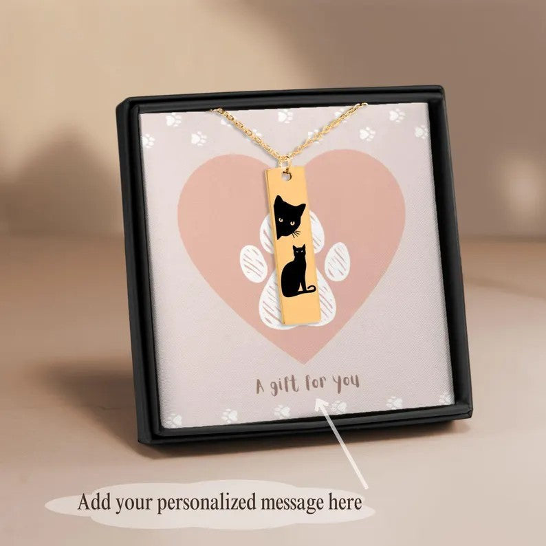 Collar con colgante de gato de dibujos animados creativo para mujer