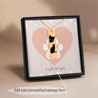 Collar con colgante de gato de dibujos animados creativo para mujer