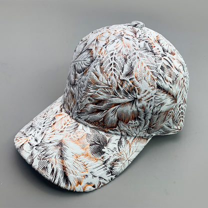 Gorras de béisbol con estampado de cuero puro estilo coreano