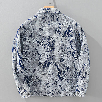 Modischer neuer Jacquard-Jeansmantel für Männer