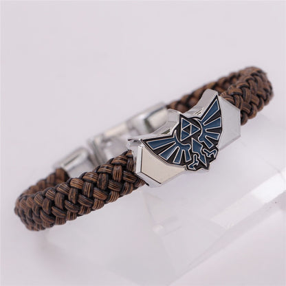 Pulsera tejida de Anime The Legend of Zelda, accesorios para disfraces de cosplay, pulseras de moda punk negras.