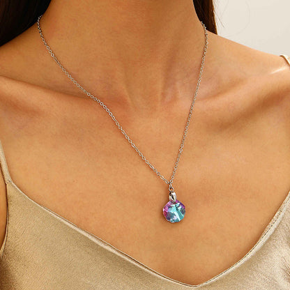 Collar con colgante de gota de agua azul HAILANG Sun para mujer