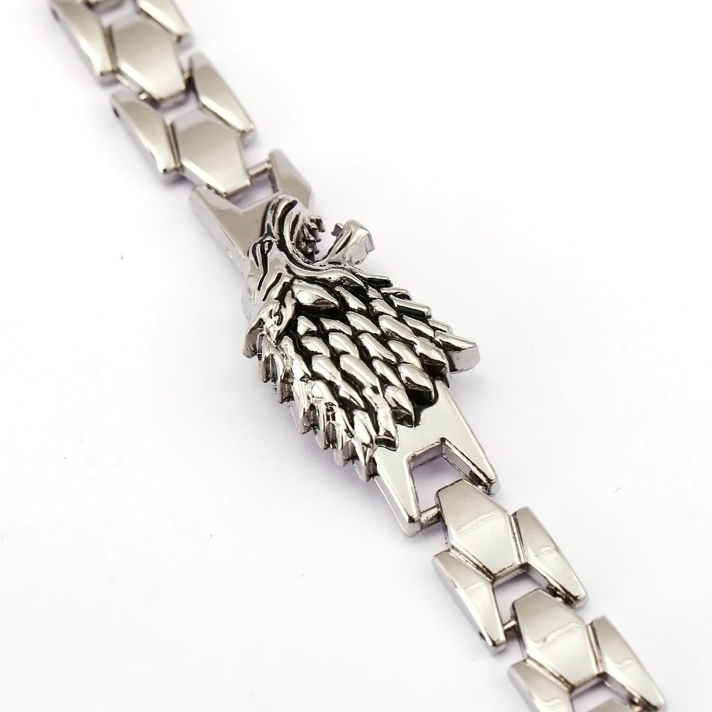 Wolf Bracelets & Bangles Zinc Alloy Chain Silver Bracelet