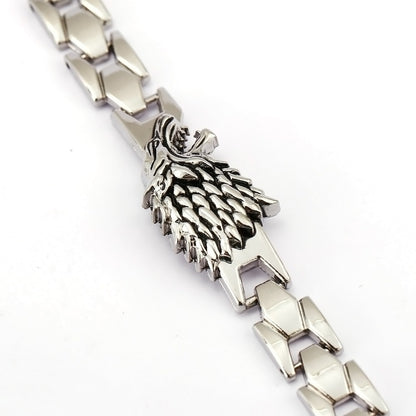 Wolf Armbänder &amp; Armreifen Zinklegierung Kette Silber Armband