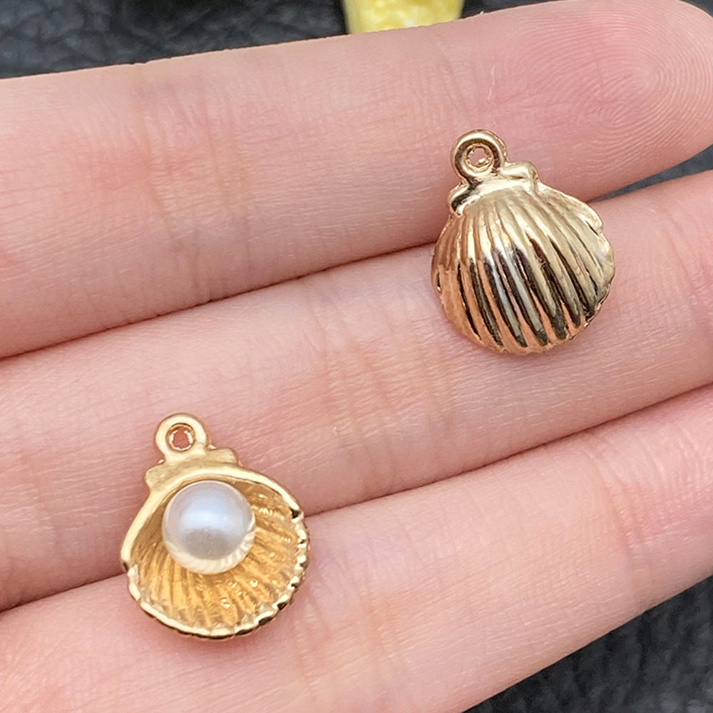 Gold Marine Life Starfish Conch Alloy Pendant DIY Bracelet Earring Ornament Pendant