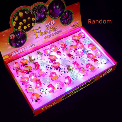 Anillo luminoso para niños, juguetes pequeños, juguetes cuadrados, mercado nocturno.