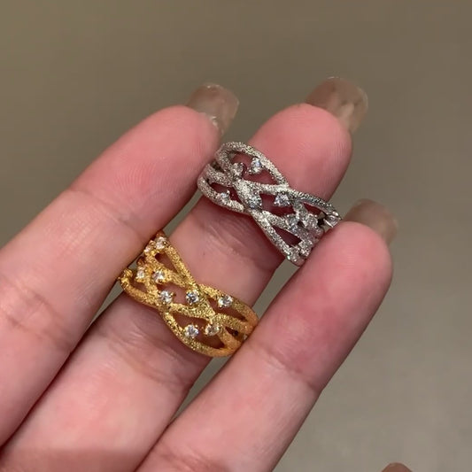 Old Money Ancient Style Three-dimensional Hollow Vine Cord For Braiding Ring