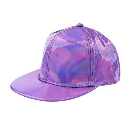 Laser-Flachkrempe, reflektierender Street-Hip-Hop-Hut