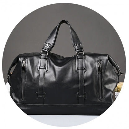 Bolso de negocios de gran capacidad, bolso de viaje de cuero, bolso de gimnasio, bolso de viaje de corta distancia para hombre. 