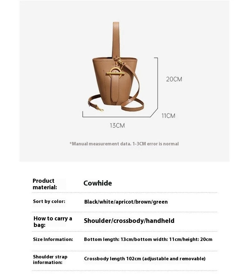 Genuine Leather Bucket Bag
