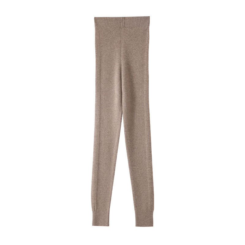 Mallas de cachemira con cordón ajustable para mujer, ropa interior de cintura alta, leggings ajustados