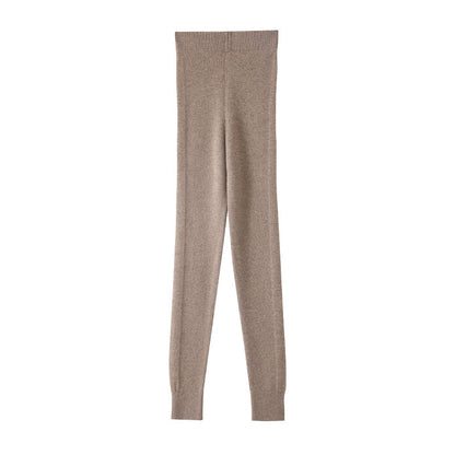 Mallas de cachemira con cordón ajustable para mujer, ropa interior de cintura alta, leggings ajustados