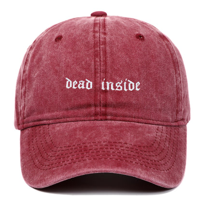 Dead Inside Bestickte Baseballkappe aus Baumwolle