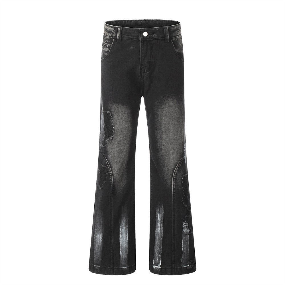 Fashion Loose Denim Bootcut Pants Men - BAGMODA