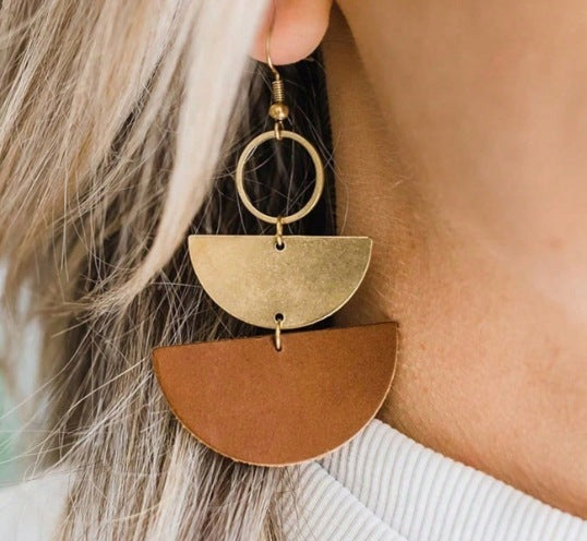 Geometric Triangle Leather Earrings Modern And Unique