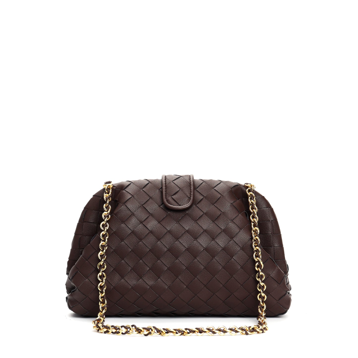 Genuine Leather Woven Shoulder Bag