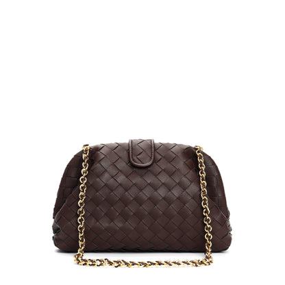 Bolso de hombro tejido de cuero genuino