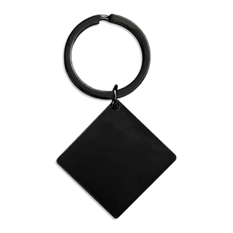 Metal Keychains Square Accessories Holiday Gift Metal Lettering Keychain
