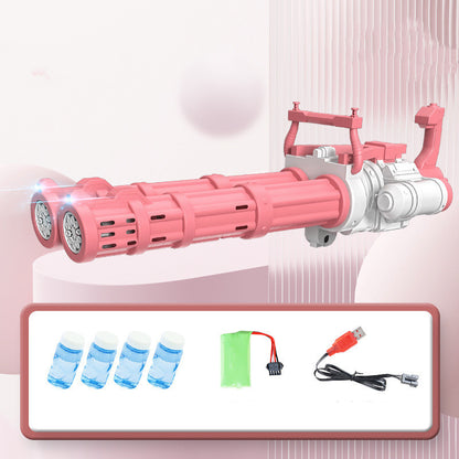 Máquina de burbujas de doble tubo súper grande para exteriores, juguete automático para hacer burbujas de jabón, juguete acuático para fiestas de cumpleaños infantiles.