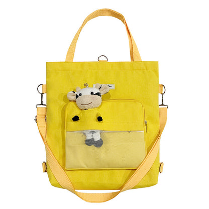 Mehrzweck-Canvas-Tasche mit Bärenpuppe