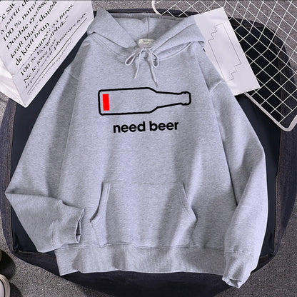 Atmungsaktives, lässiges Damen-Kapuzenpullover-Sweatshirt mit Bier-Print