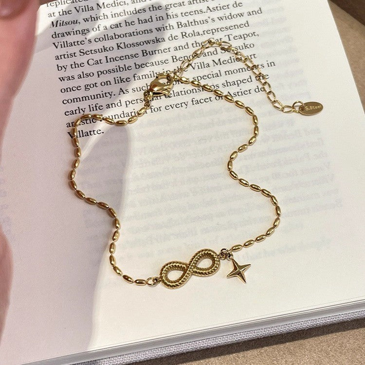 Asterism Titanium Steel Anklet Female Gold