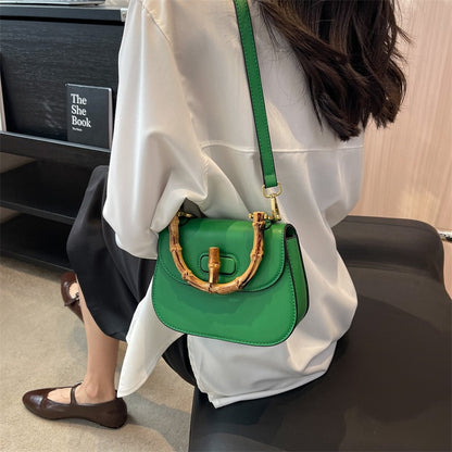 Vintage Bamboo Handle Shoulder Bag - BAGMODA