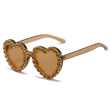 Modische All-Match-Sonnenbrille mit Pfirsichherz für Damen