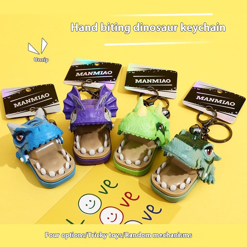 Creative Cartoon Biting Dinosaur Toy Car Key Ring