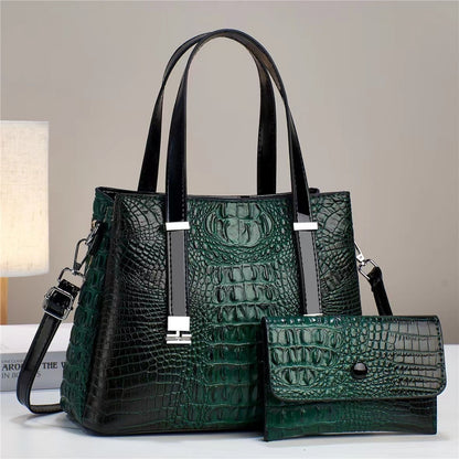 Bolso de hombro con estampado de cocodrilo