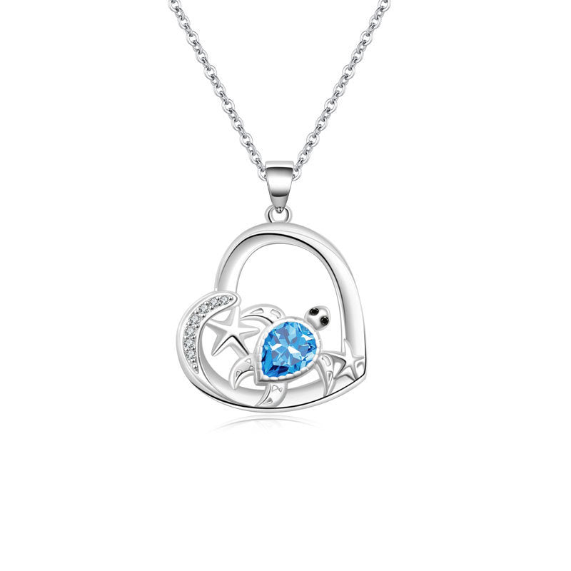Love Turtle Animal Light Luxury Temperament Gorgeous Full Diamond Necklace