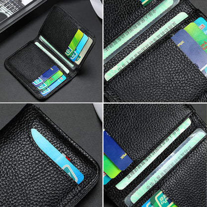 Estuche de cuero para tarjetas bancarias de negocios para hombre