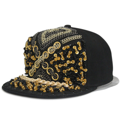 Sombrero estilo Harajuku europeo y americano con remaches de calavera cruzada