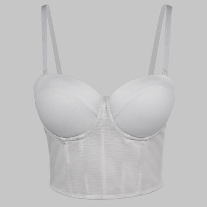 Capa interior de malla transpirable y multidopamina sexy sin tirantes