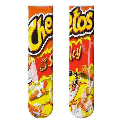 Harajuku Kawaii Socks Man Cotton Cartoon Food Print