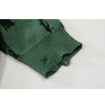 Suéter informal holgado de punto a crochet para hombre y mujer