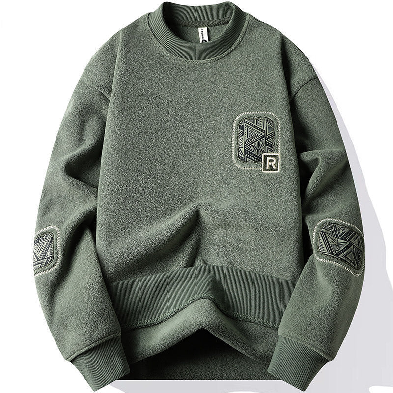 Warm Leisure Pullover Autumn And Winter New Double-sided Polar Fleece Sweater Men