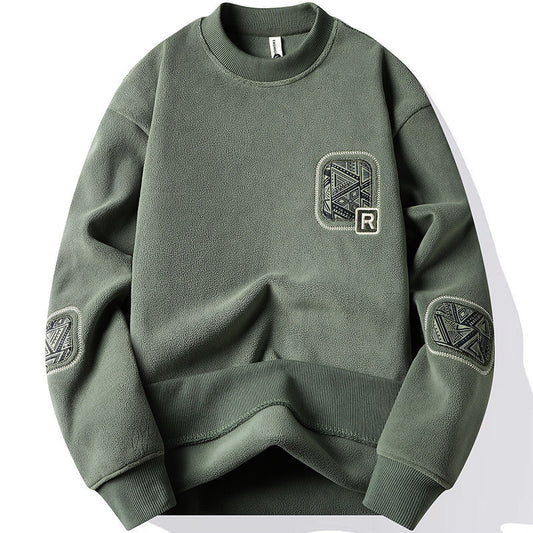 Warm Leisure Pullover Autumn And Winter New Double-sided Polar Fleece Sweater Men