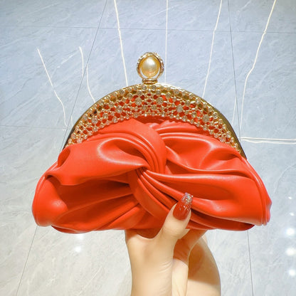 Mini bolso de mano Socialite con diamantes incrustados