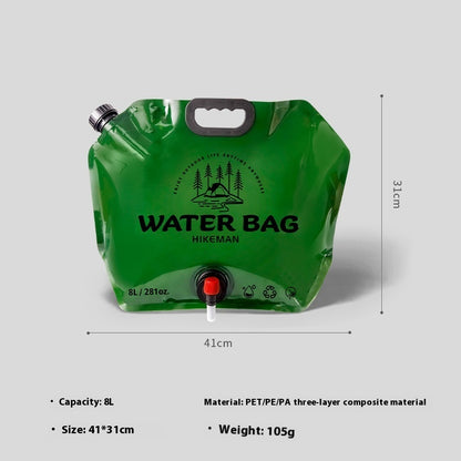 Bolsa de agua portátil gruesa de gran capacidad para acampar al aire libre