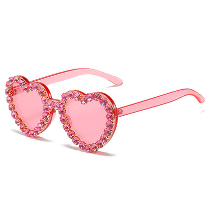 Modische All-Match-Sonnenbrille mit Pfirsichherz für Damen