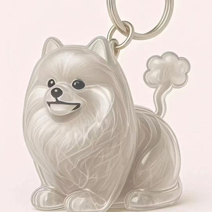 Lindo llavero colgante con forma de perro para guardar pelo