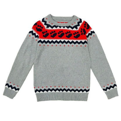 Suéter de punto holgado multicolor con cuello redondo para mujer
