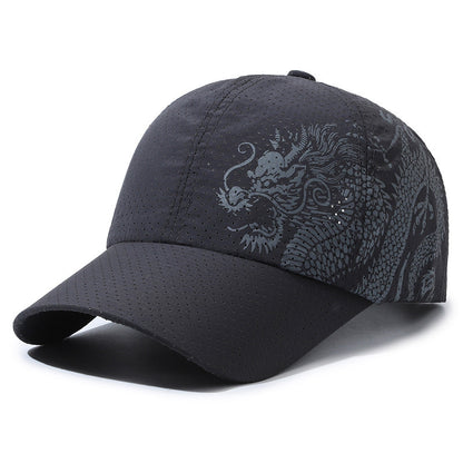 Hut Herren Baseballkappe im chinesischen Stil mit Drachen-Print aus Polyester